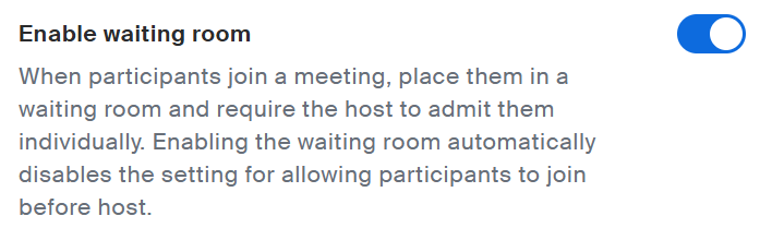 Enable Waiting Room