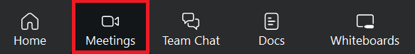 Zoom Meetings tab