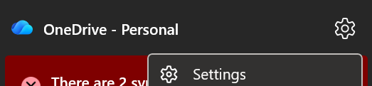 OneDrive Settings