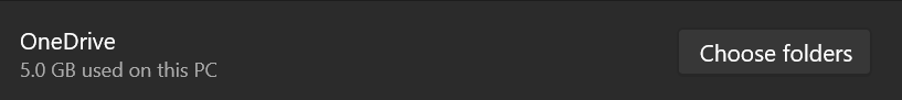 OneDrive Choose Folders