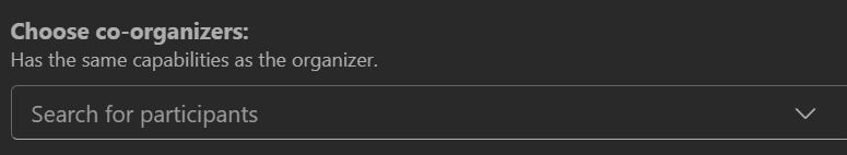 Choose co-organizers
