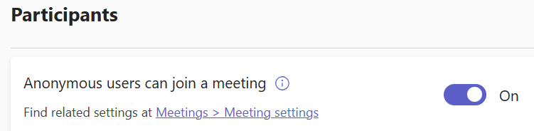 Anonymous users can join a meeting