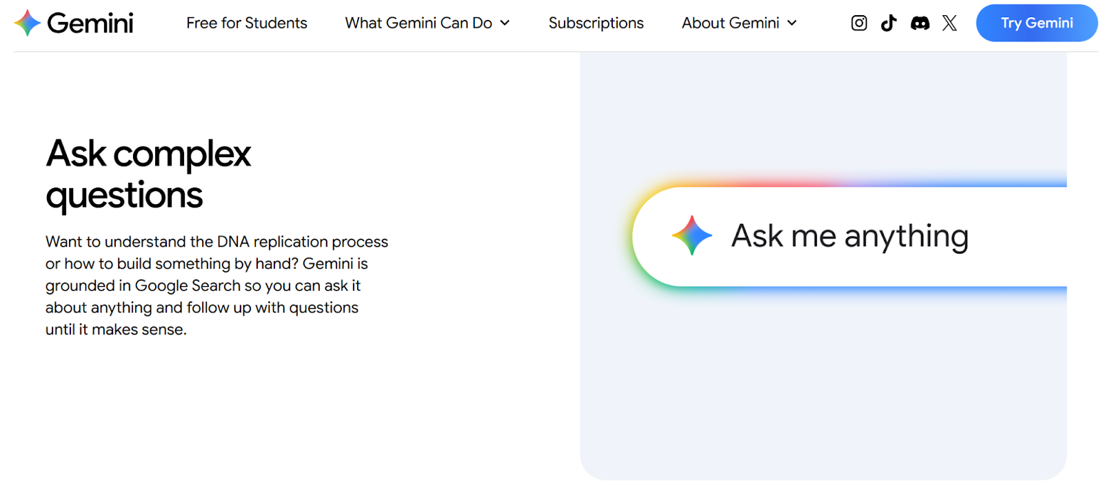 Ask Gemini feature