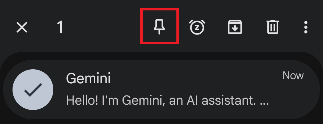 Pin your Gemini chat