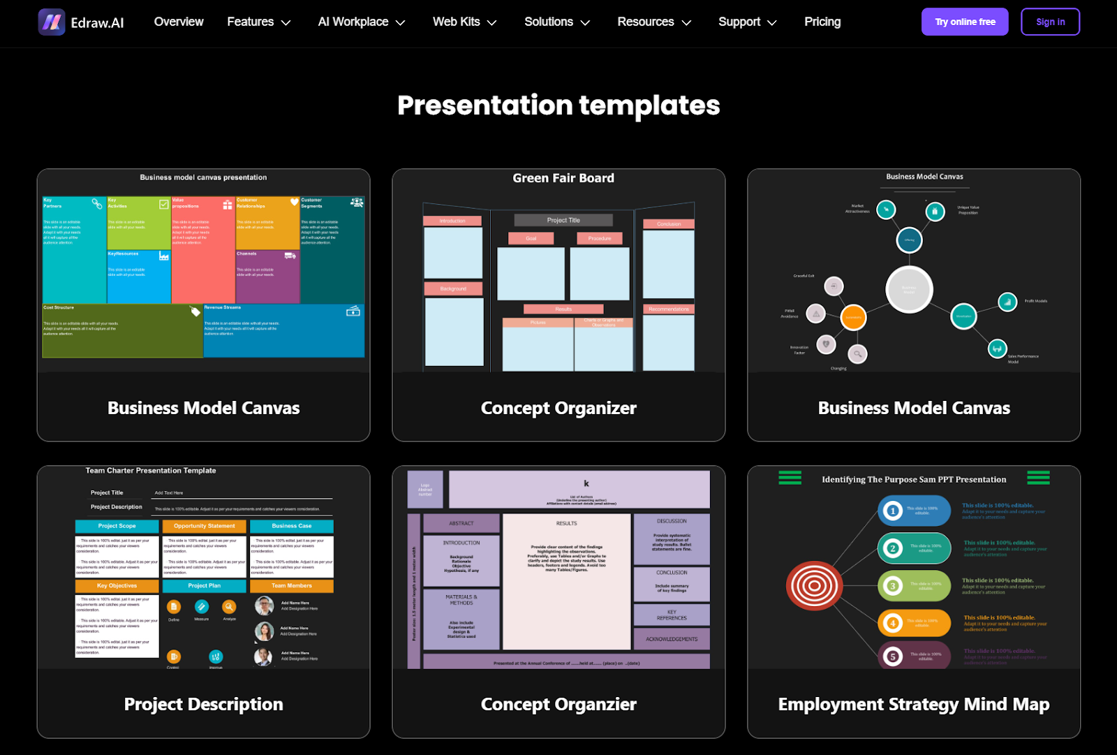 Sample presentation templates