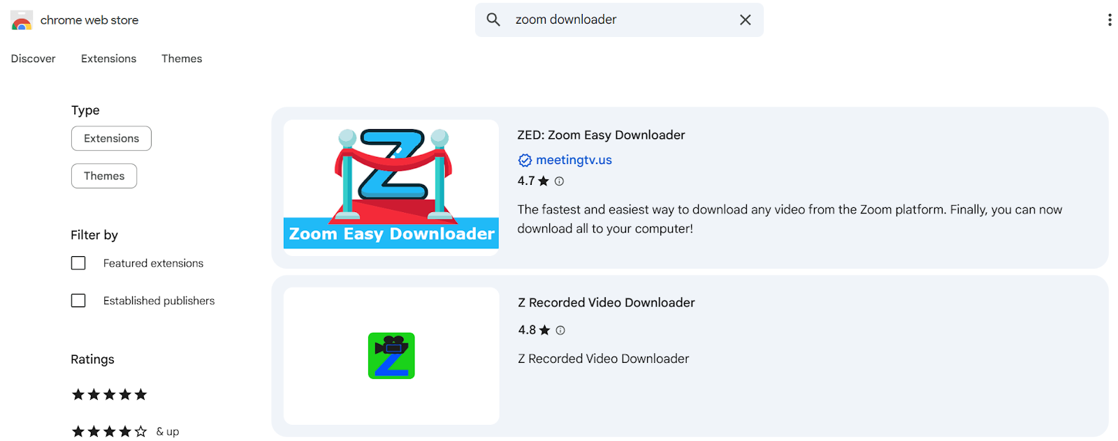 Browser-based Zoom downloaders