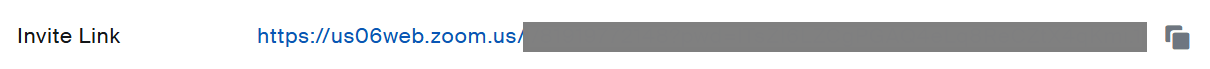 Copy the Zoom meeting invite link