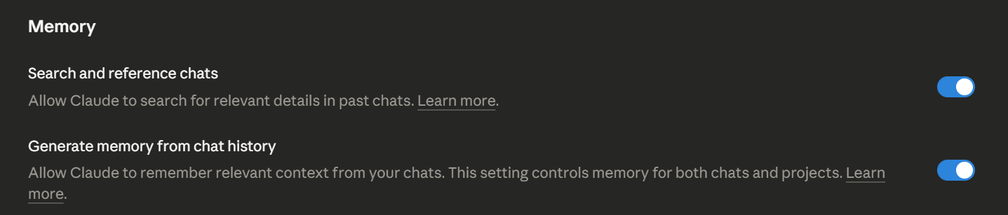 Claude Memory and cross-session workflows