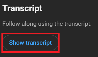 Show transcript on YouTube mobile app