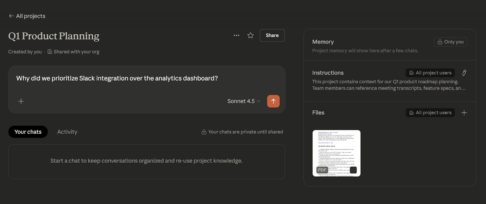 Sample Claude project