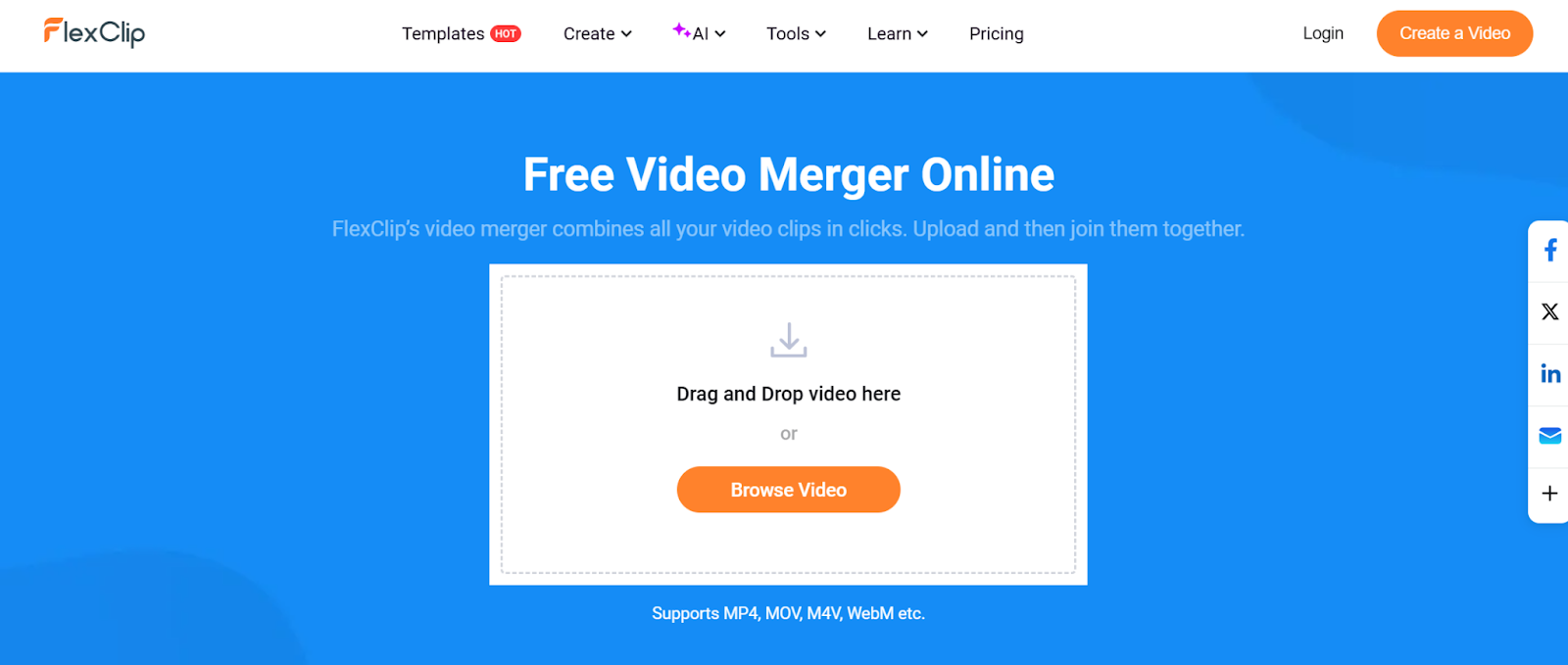 FlexClip Video Merger