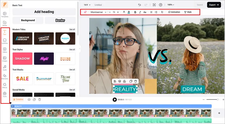 How to add text on FlexClip