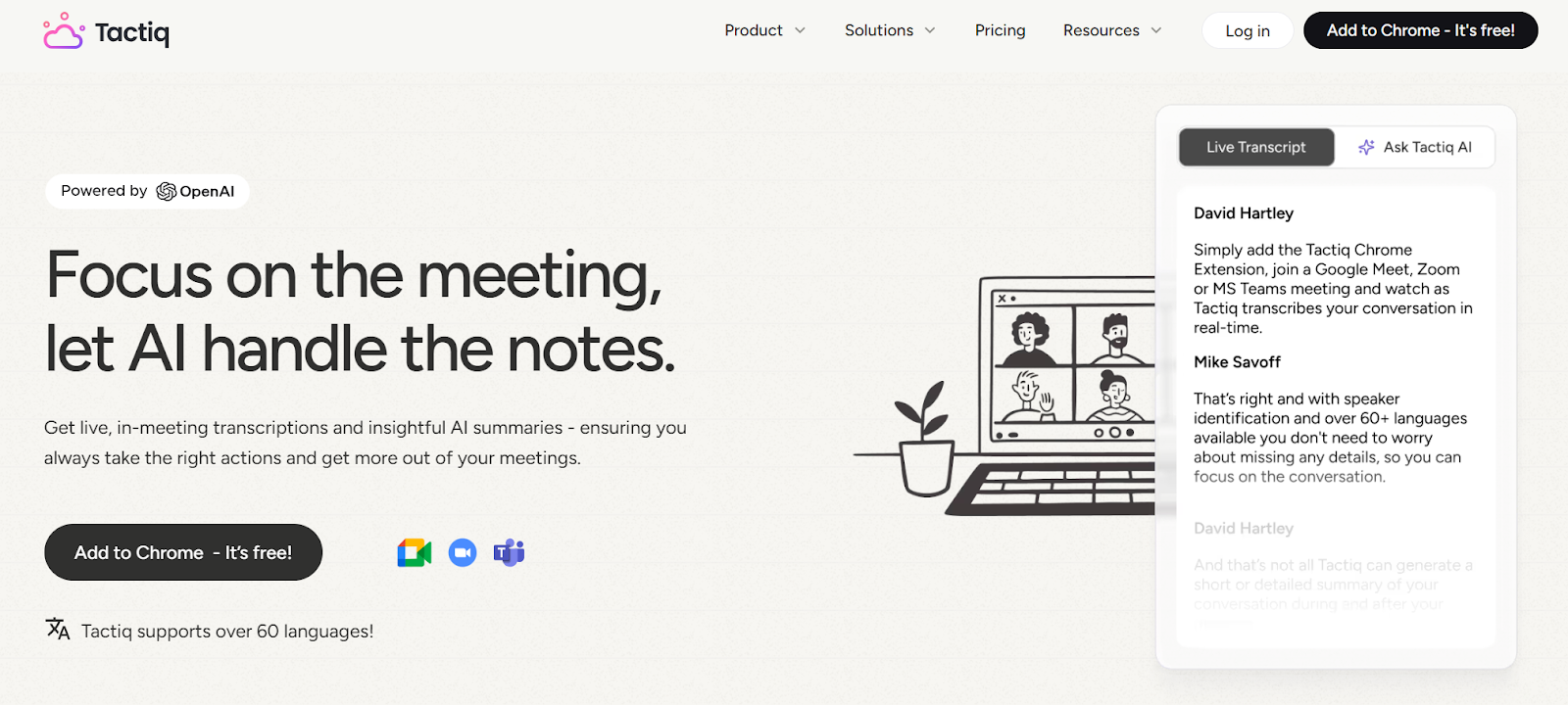 Tactiq – best alternative to ChatGPT for meeting workflows