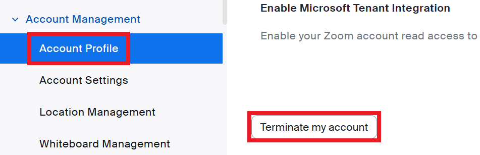 How to delete a Zoom account on desktop