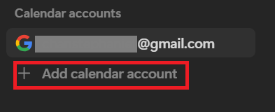 Add Google calendar account on Notion
