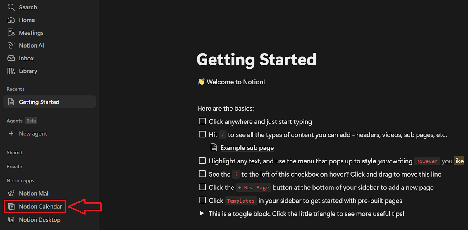 Accessing Notion Calendar