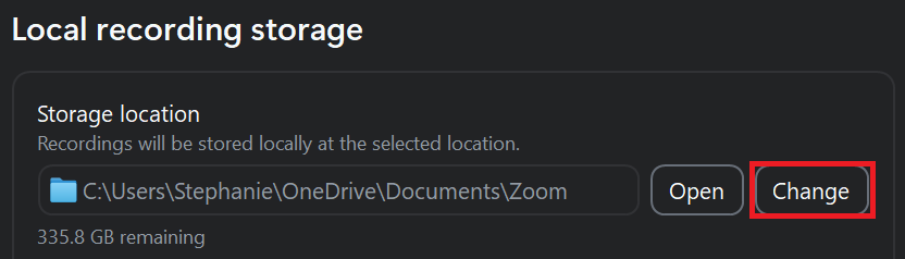 How to Change Local Recording Storage
