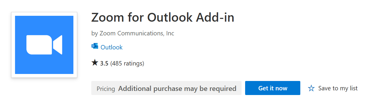 Zoom for Outlook Add-In