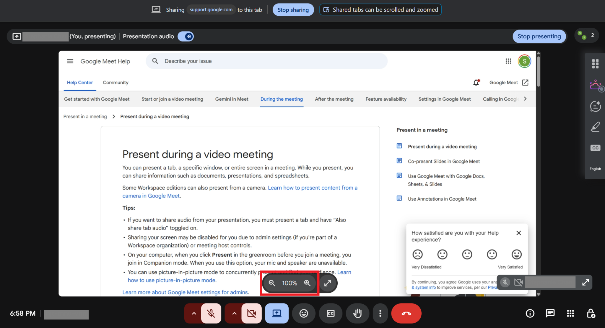 Zooming in while you present