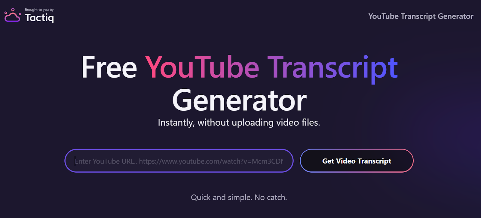 YouTube Video Transcript Generator