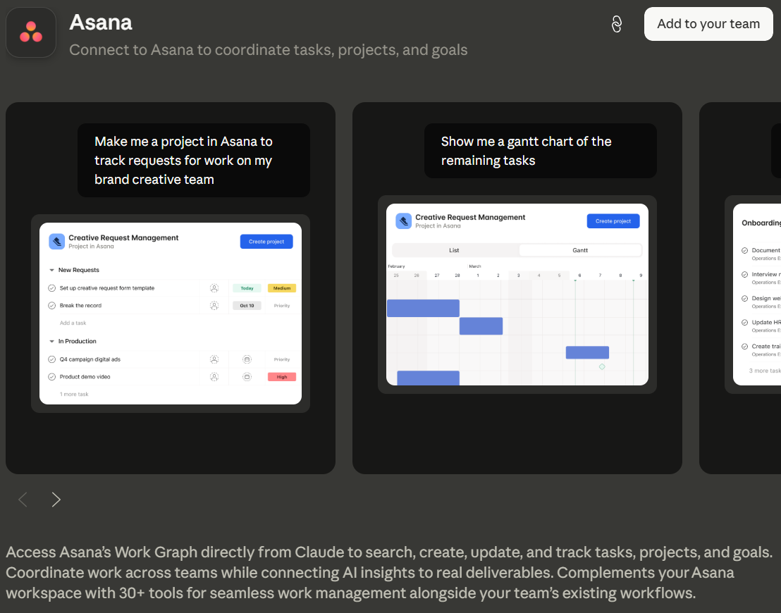 Asana Claude Connector