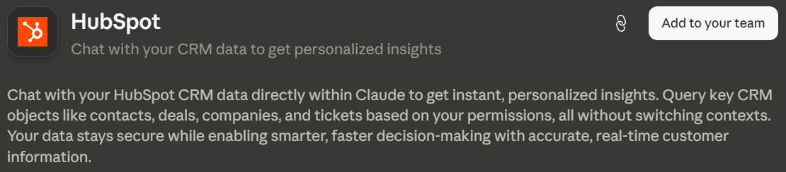 Hubspot Claude Connector