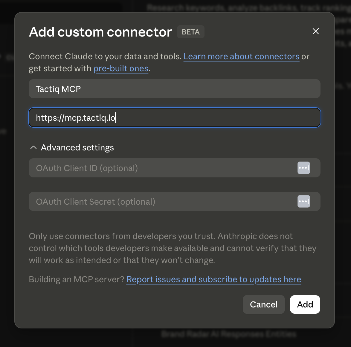 Connecting Tactiq to Claude via MCP