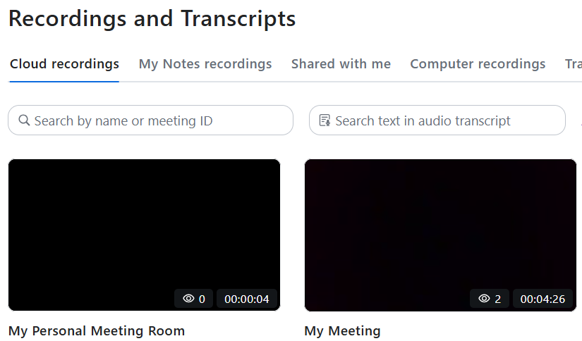 Zoom Cloud Recordings