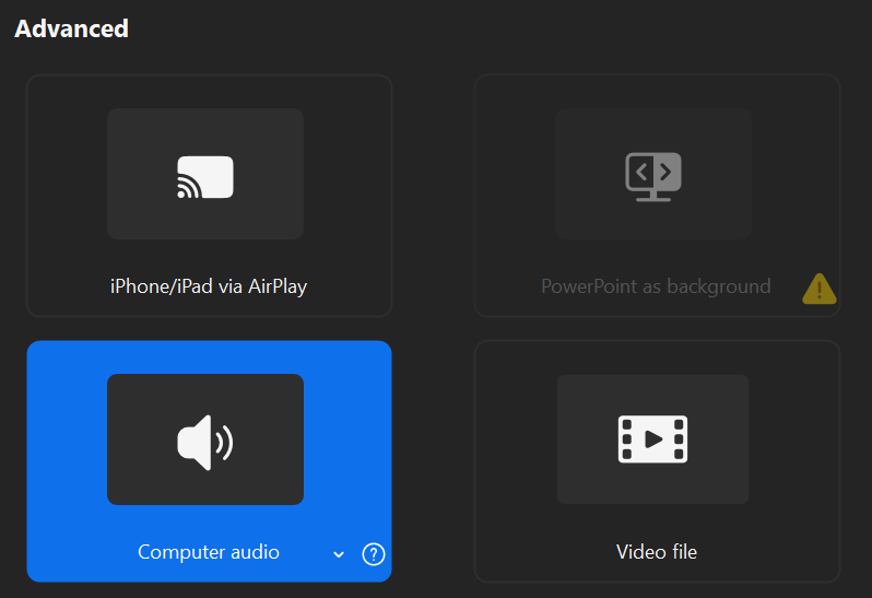 Share audio only