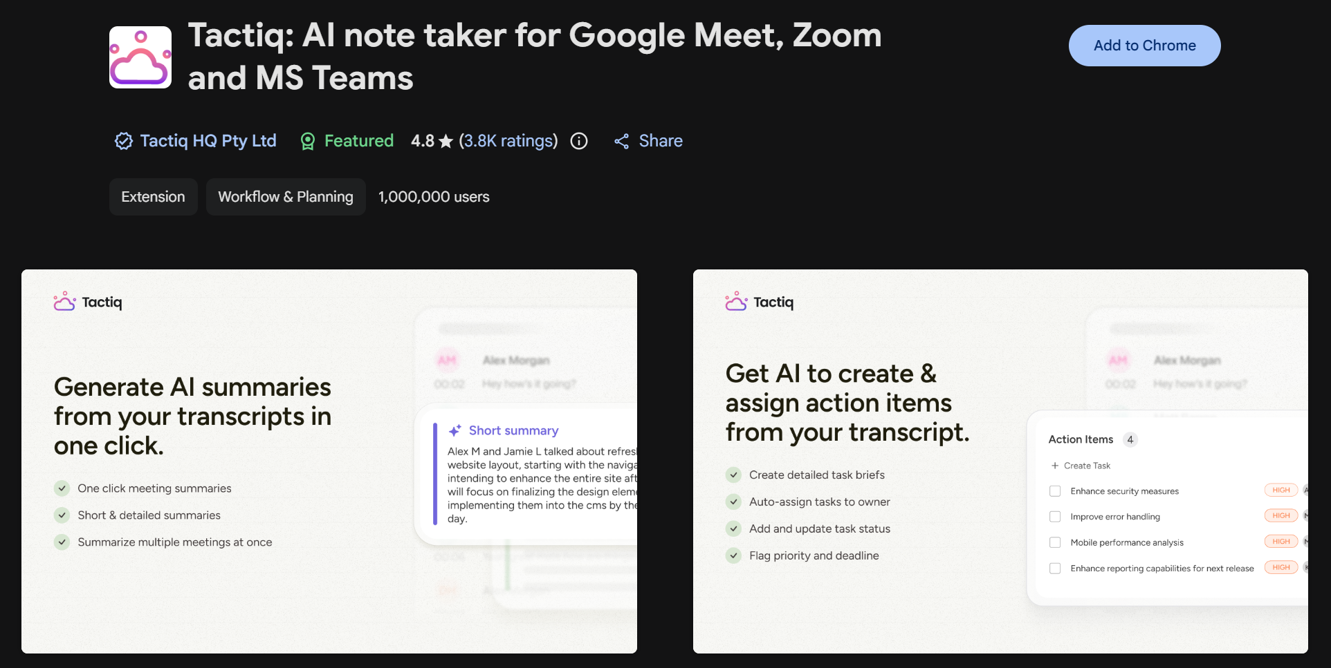 Tactiq Chrome extension