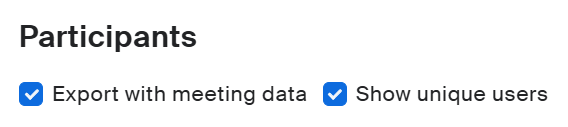 Export with meeting data and show unique users