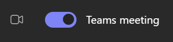 Turn on the Teams meeting toggle
