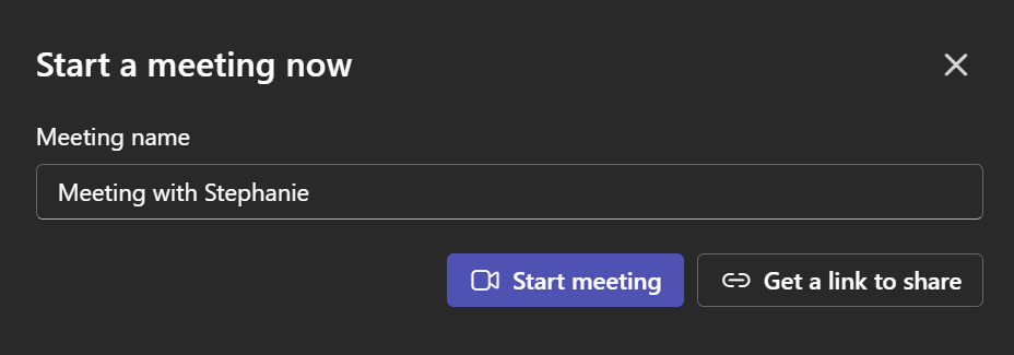 Meet now feature