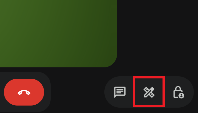 Meeting tools button on Google Meet