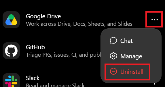 How to disconnect Google Drive from ChatGPT