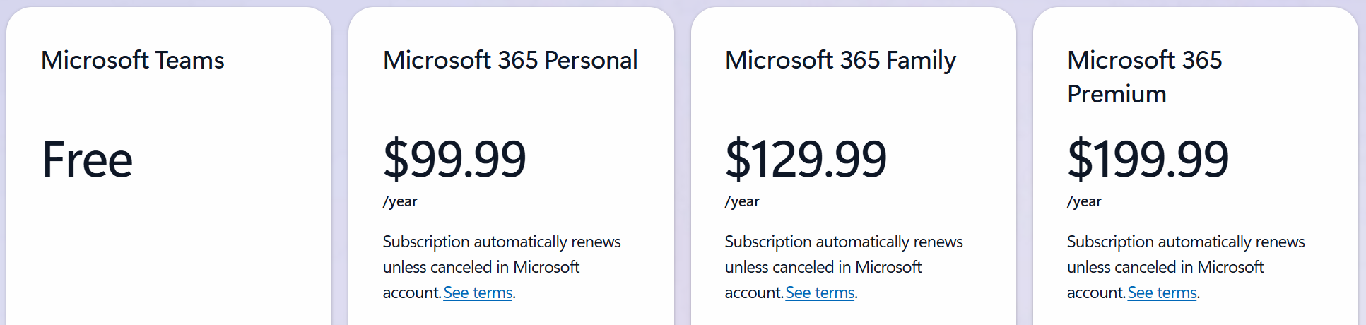 Microsoft Teams plans