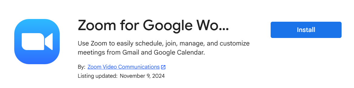 Zoom for Google Workspace Add-on