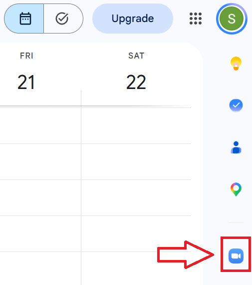 Zoom add-on icon on Google Calendar
