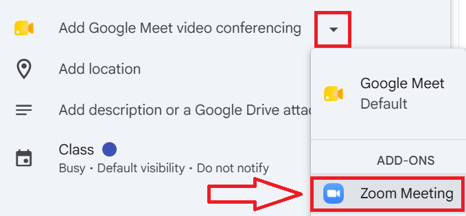 Schedule a Zoom Meeting via Google Calendar