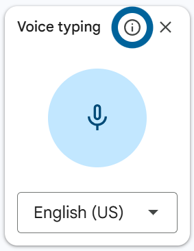 Google Docs Voice Typing