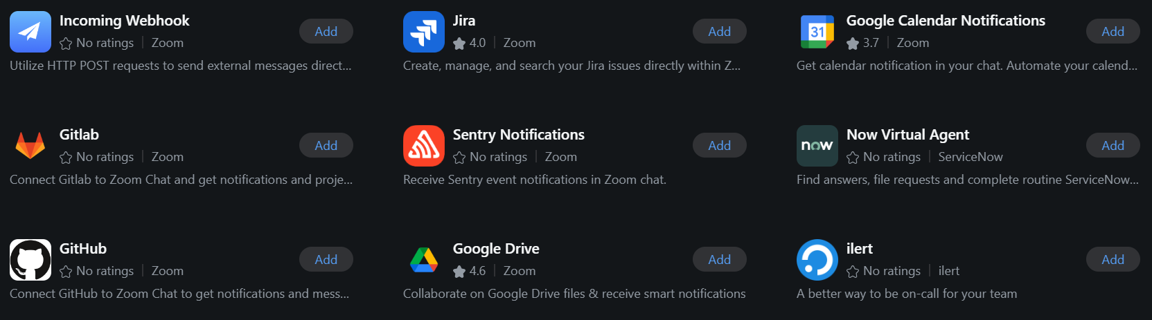 Zoom integrations