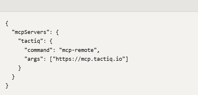 Code for connecting Tactiq’s MCP Server