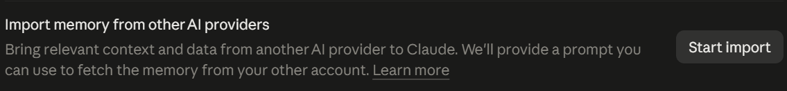 Importing memory to Claude