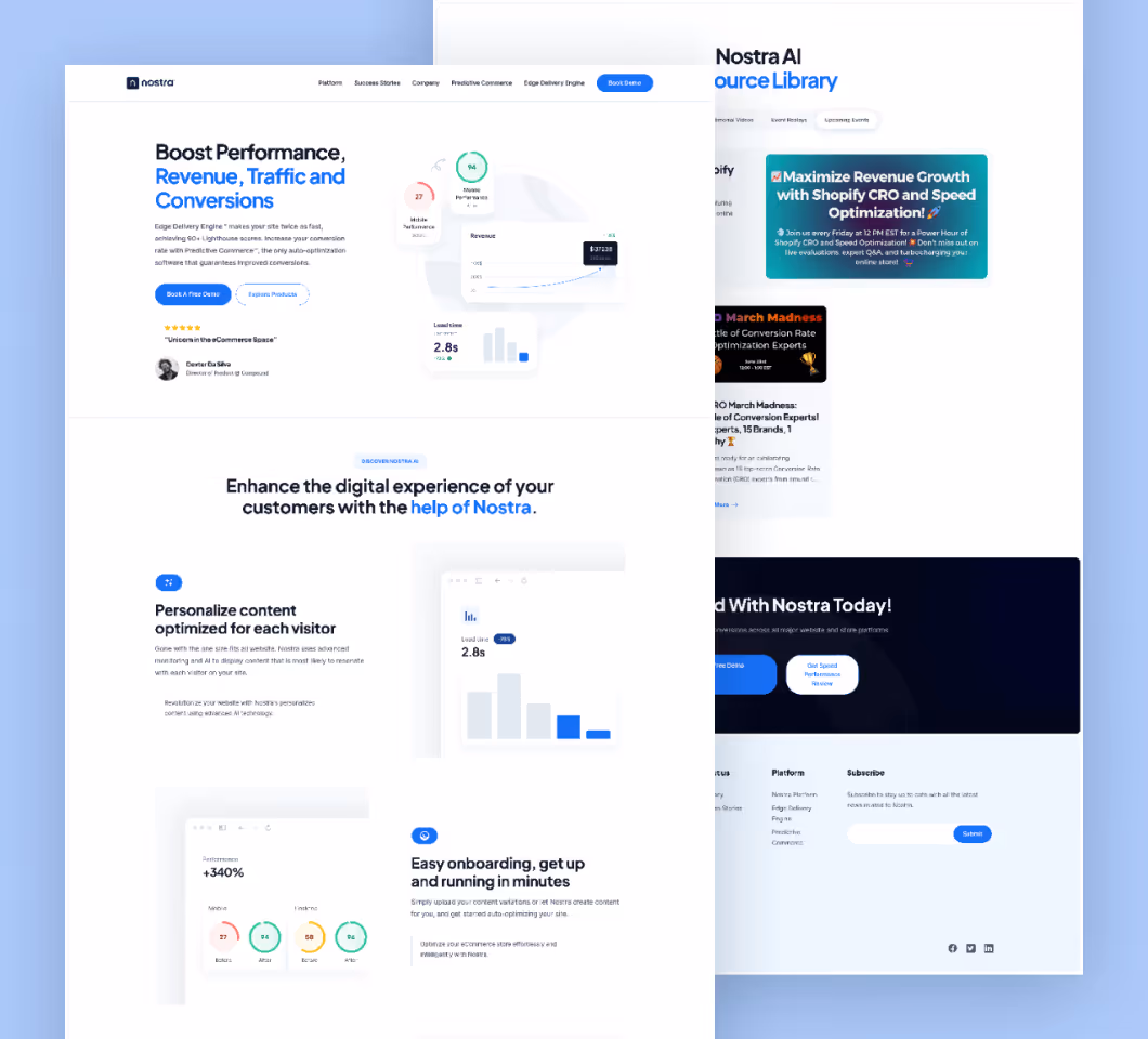 Nostra's Webflow website thumbnail
