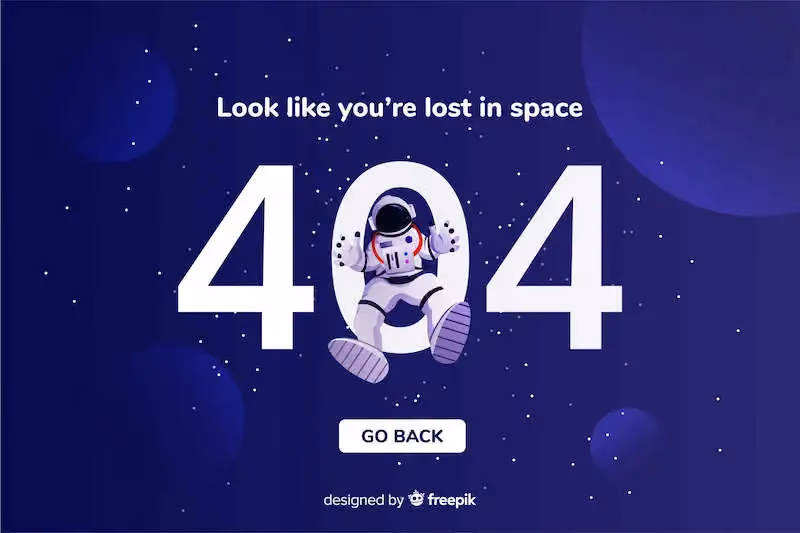 A funny 404 page designed by Freepik