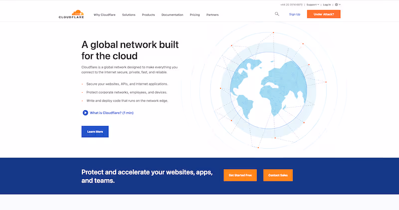 Cloudflare homepage