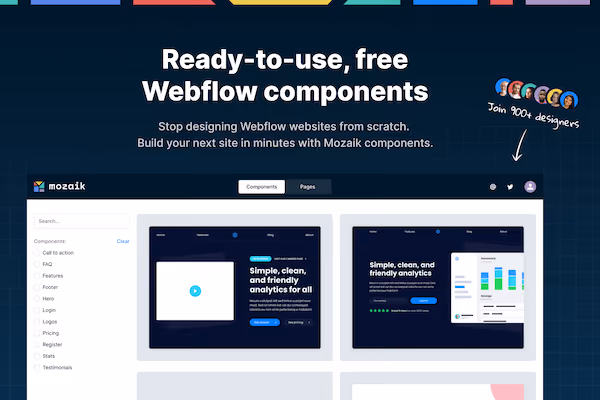 Webflow templates by Mozaik