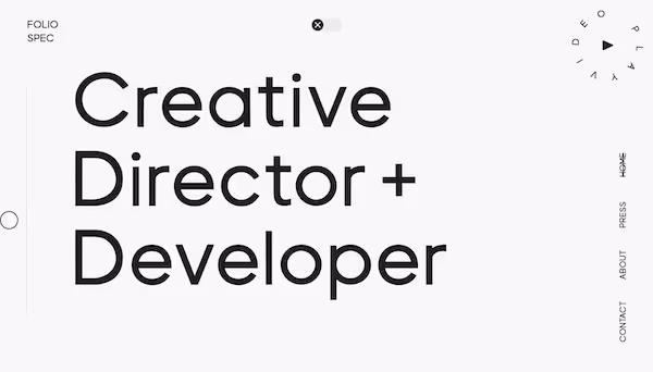 FolioSpec portfolio template header
