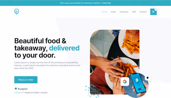 Chomp food delivery Webflow template