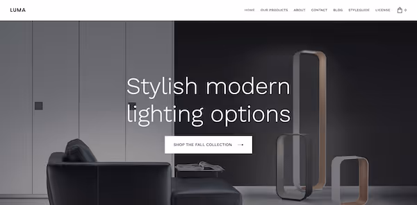 Luma Webflow template header